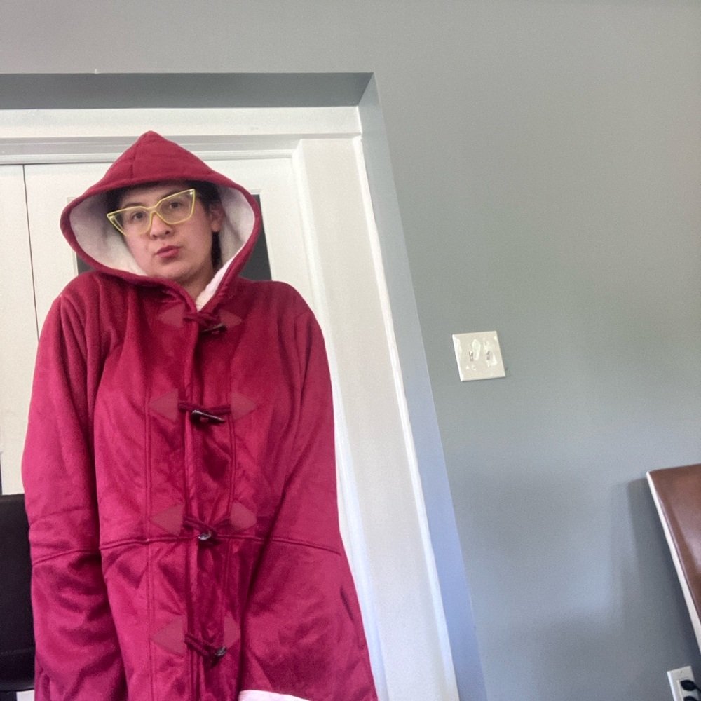 Red Utility Jacket with Toggle Closures